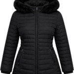 Jaqueta Puffer Feminina Bobojaco Com 1 Capuz Peluciada Inverno