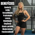 Kit 2 Macaquinhos Fitness Virgínia Zero Transparência Luxo
