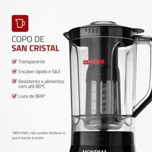 Liquidificador Mondial Turbo Power 550W