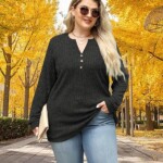 Blusa de Frio Feminina Plus 100% Size Suéter Canelado Túnica Inverno