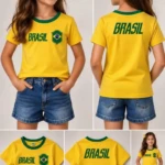 Camiseta Brasil Infantil Dry Fit Copa 2026 Torcedor