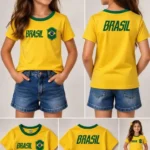 Camiseta Brasil Infantil Dry Fit Copa 2026 Torcedor