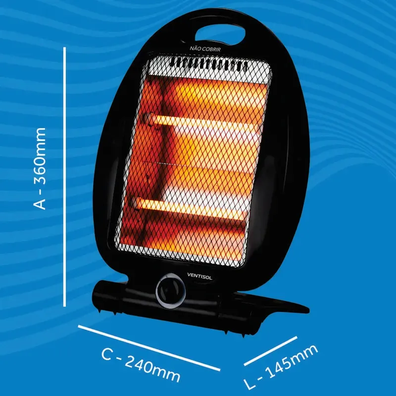 Aquecedor Elétrico Quartzo Doméstico 800w
