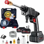 Lavadora Lava Jato Portátil Pressão 2 Baterias + Maleta Preto 127/220v 50 Hz X 60 Hz