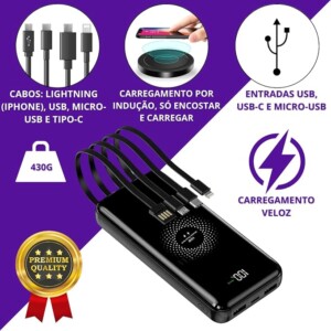 comprar carregador portátil davely power bank 20000mah turbo