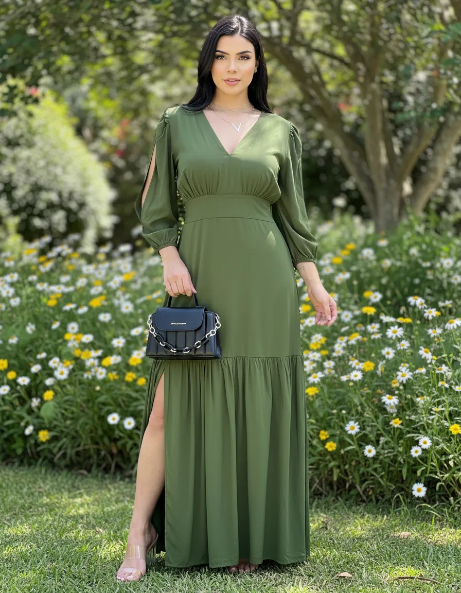 Vestido Longo Evangélico com Babado: Elegância e Conforto para Todas