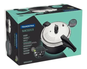 comprar panela de pressão vancouver 20582620 em alumínio com revestimento interno e externo antiaderente grafite tramontina