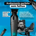 Máquina De Acabamento Corta Cabelo Profissional Kemei 2299 P Preto 127/220v