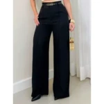 Kit 2 Calças Alfaiataria Feminina Cintura Alta
