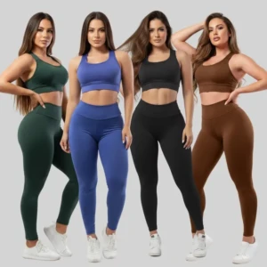 comprar 4 conjuntos calça legging fitness roupas feminina academia