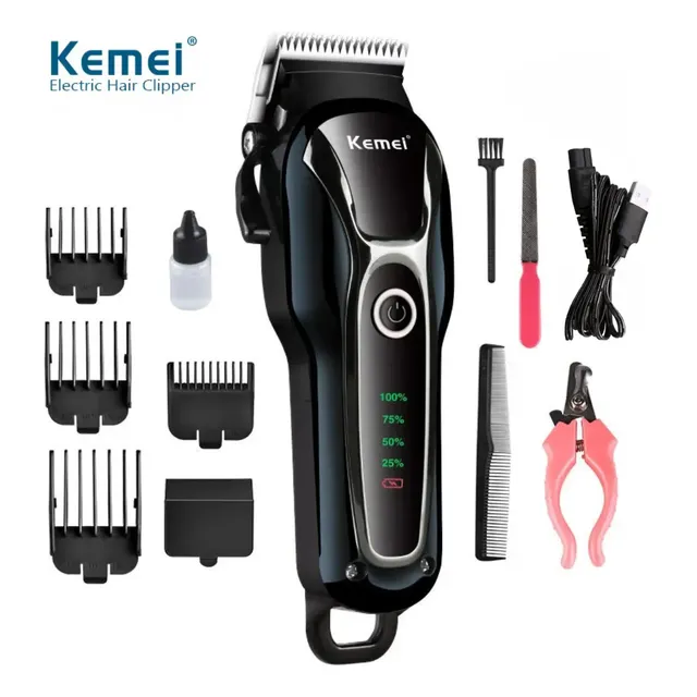 comprar máquina tosa de pet profissional kemei 1991 preto 127/220v