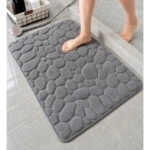 comprar tapete banheiro antiderrapante macio absorvente 60×40 cinza
