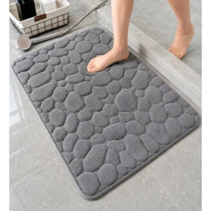 comprar tapete banheiro antiderrapante macio absorvente 60×40 cinza