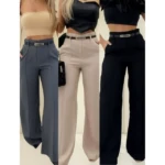 comprar kit 2 calças alfaiataria feminina cintura alta