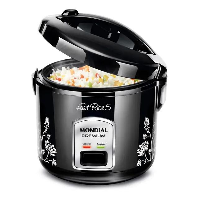 comprar panela de arroz fast rice 5 premium mondial 400w – npe-08-5x preto 127v